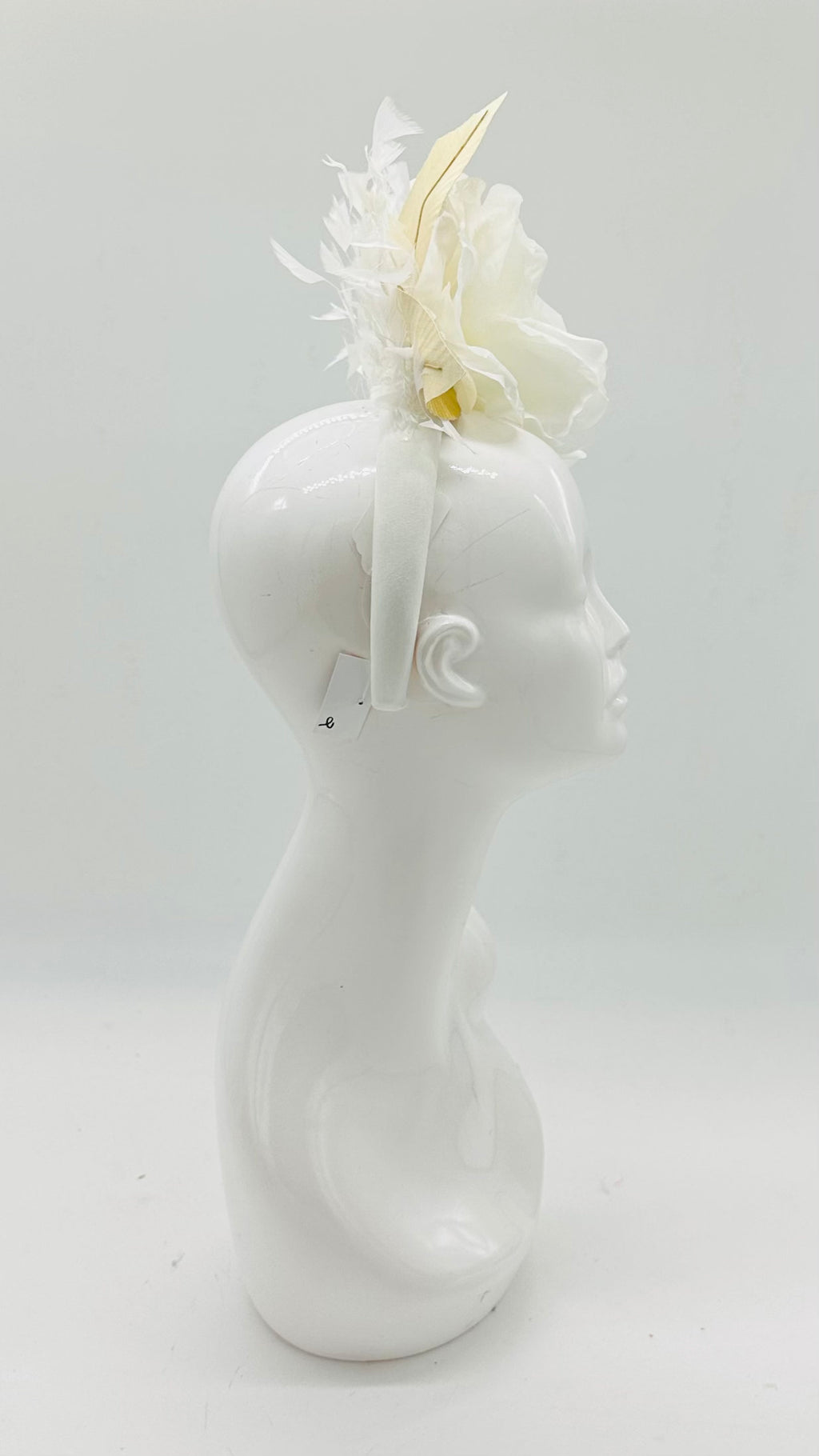 Kentucky Derby Floral Feather Fascinator, Derby Hat Alternative (GOLD LINE)