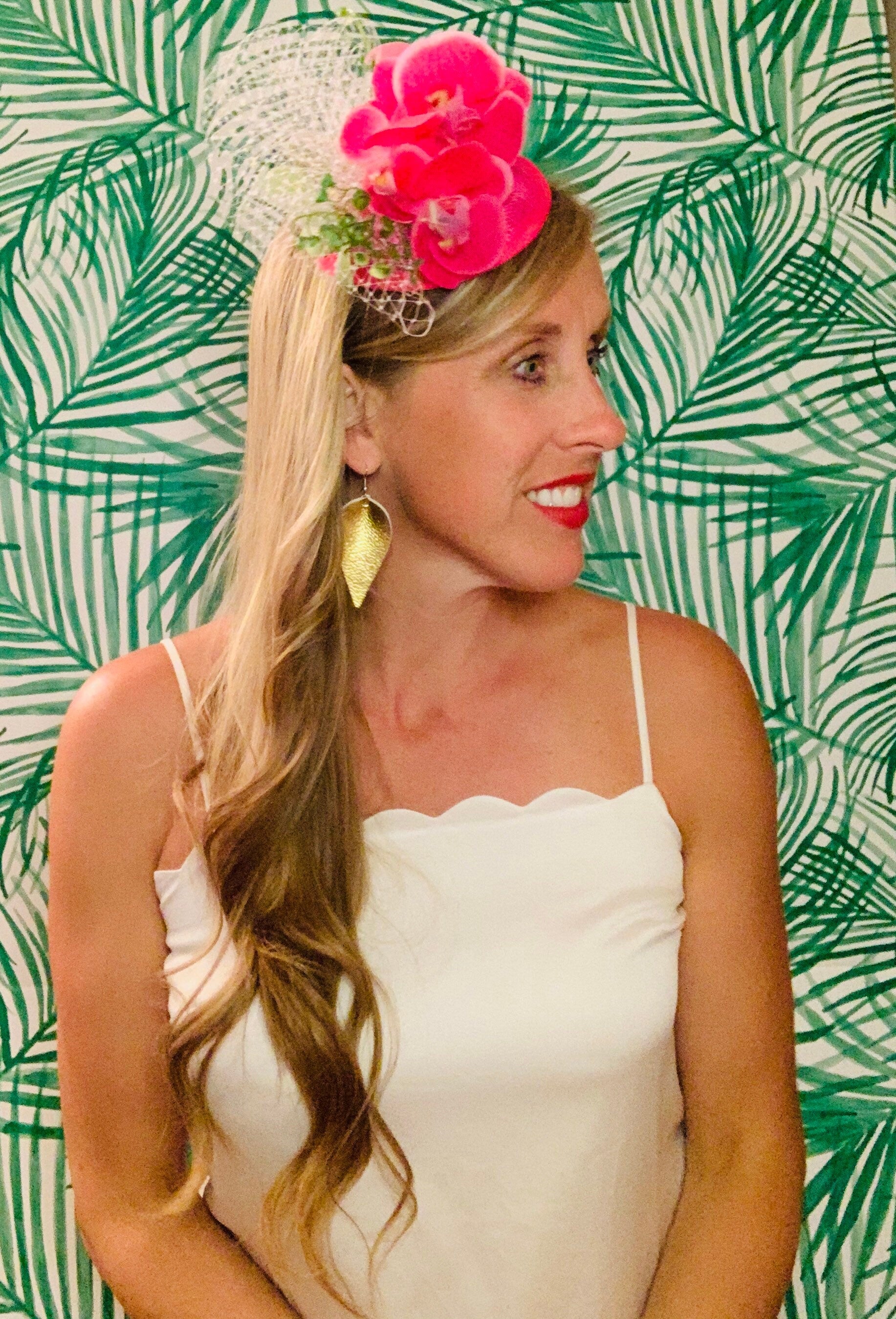 Kentucky derby hat, fascinator, floral headpiece, derby hat alternative, (GOLD LINE)