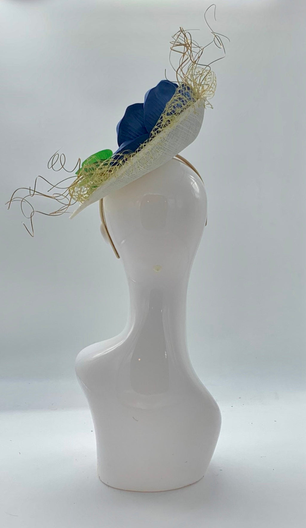 Kentucky derby hat, fascinator, floral headpiece, derby hat alternative (GOLD LINE)