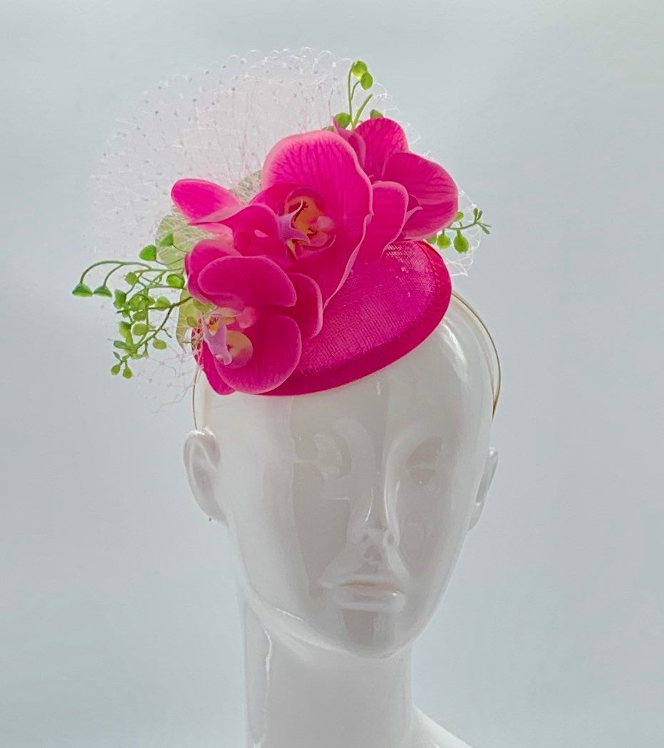 Kentucky derby hat, fascinator, floral headpiece, derby hat alternative, (GOLD LINE)