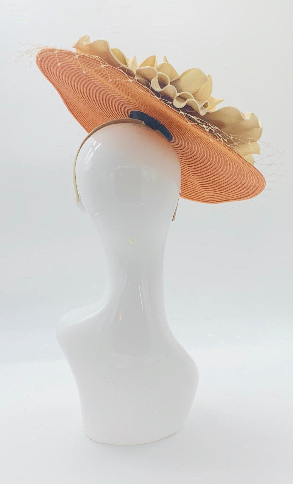 Kentucky derby hat, fascinator, floral headpiece, derby hat alternative (GOLD LINE)