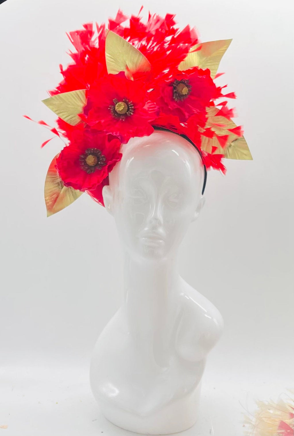 Kentucky Derby Crown Fascinator, Derby Hat, (GOLD LINE)