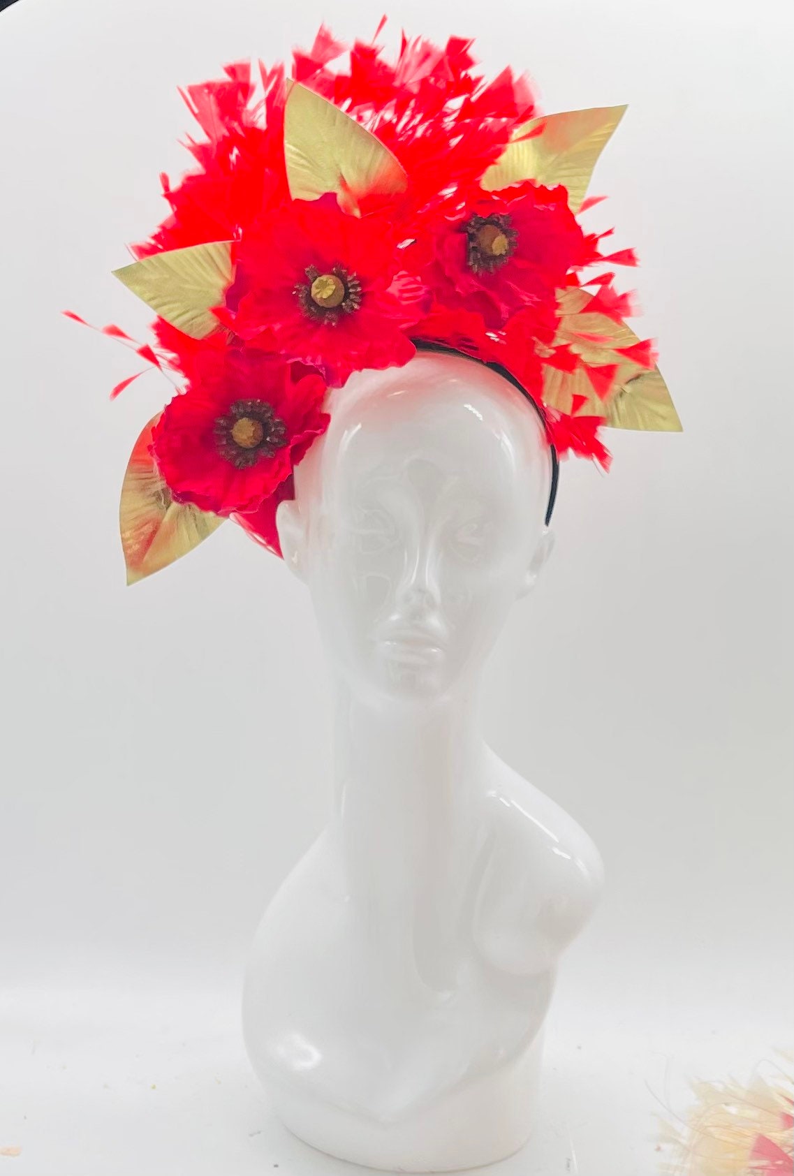 Kentucky Derby Crown Fascinator, Derby Hat, (GOLD LINE)