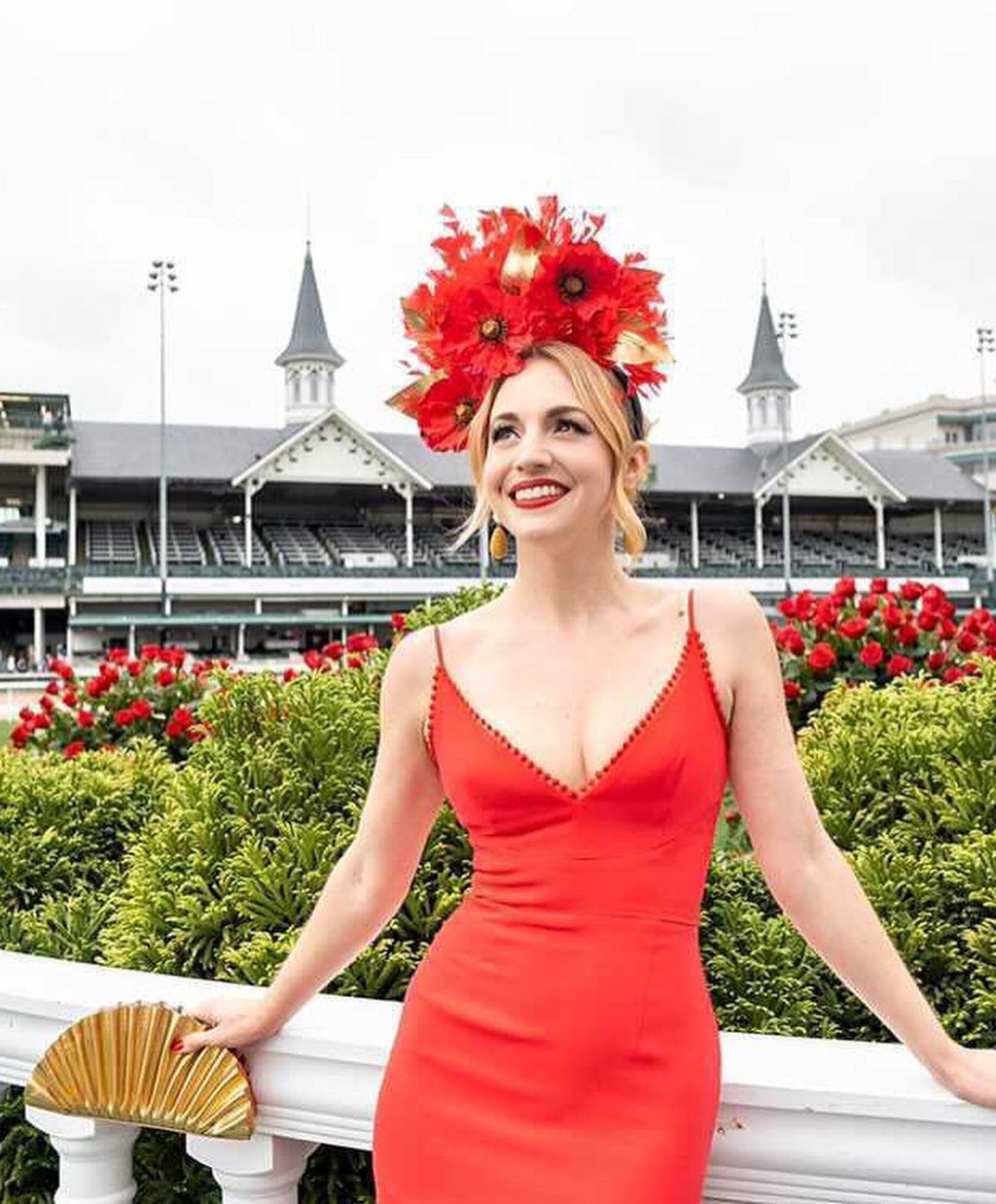 Kentucky Derby Crown Fascinator, Derby Hat, (GOLD LINE)