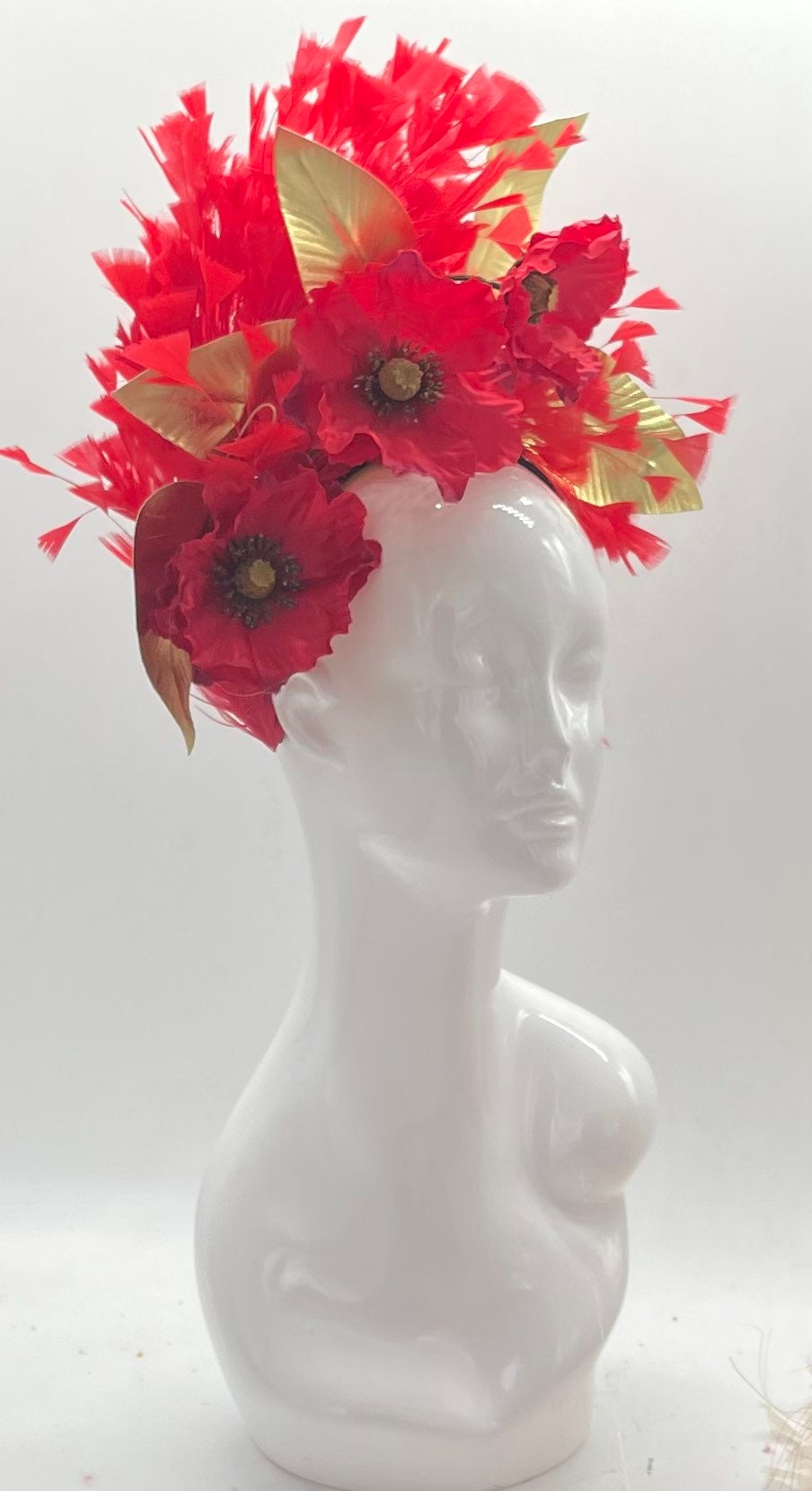Kentucky Derby Crown Fascinator, Derby Hat, (GOLD LINE)