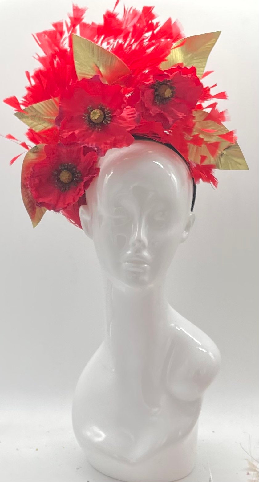 Kentucky Derby Crown Fascinator, Derby Hat, (GOLD LINE)