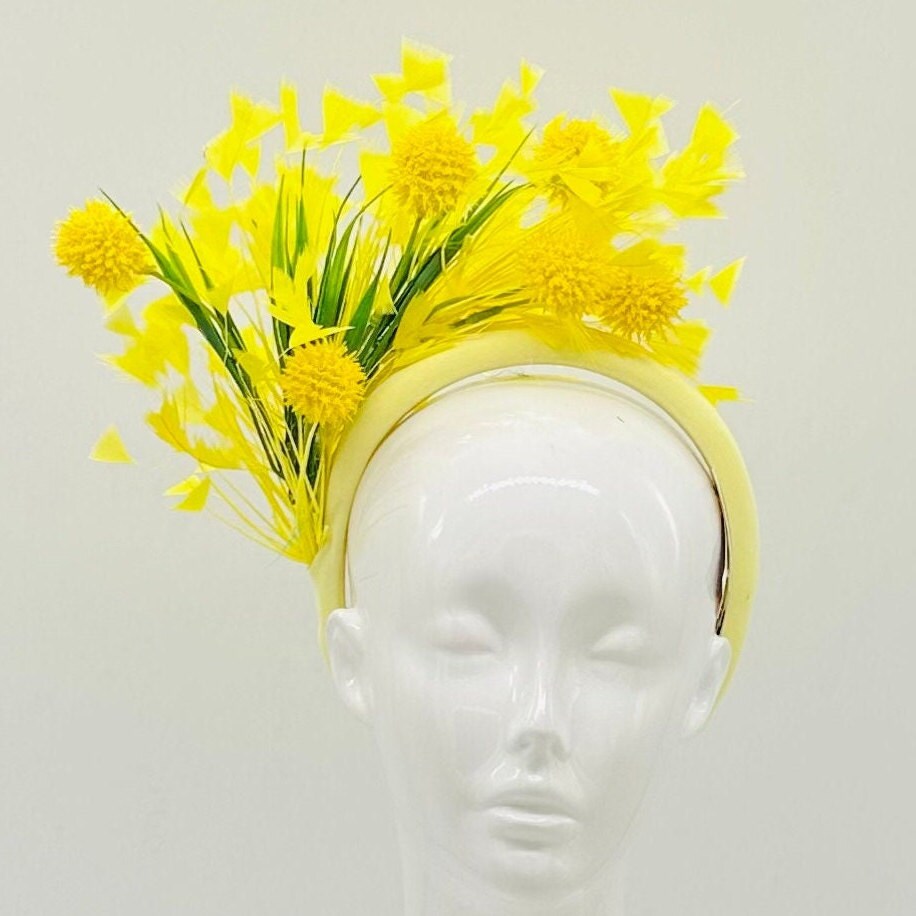 Kentucky Derby Floral Feather Fascinator, Derby Hat Alternative (SILVER LINE)