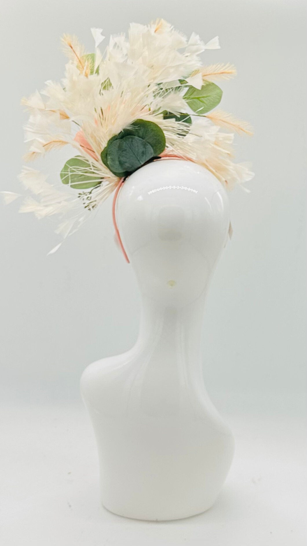 Kentucky Derby Floral Feather Fascinator, Derby Hat Alternative (GOLD LINE)