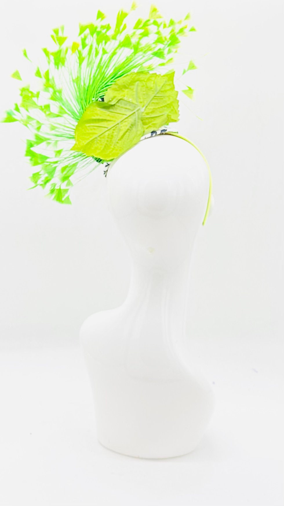 Navy and lime green Kentucky Derby Fascinator,  derby hat Kentucky Dery Hat Alternative, Floral Fascinator (GOLD LINE)