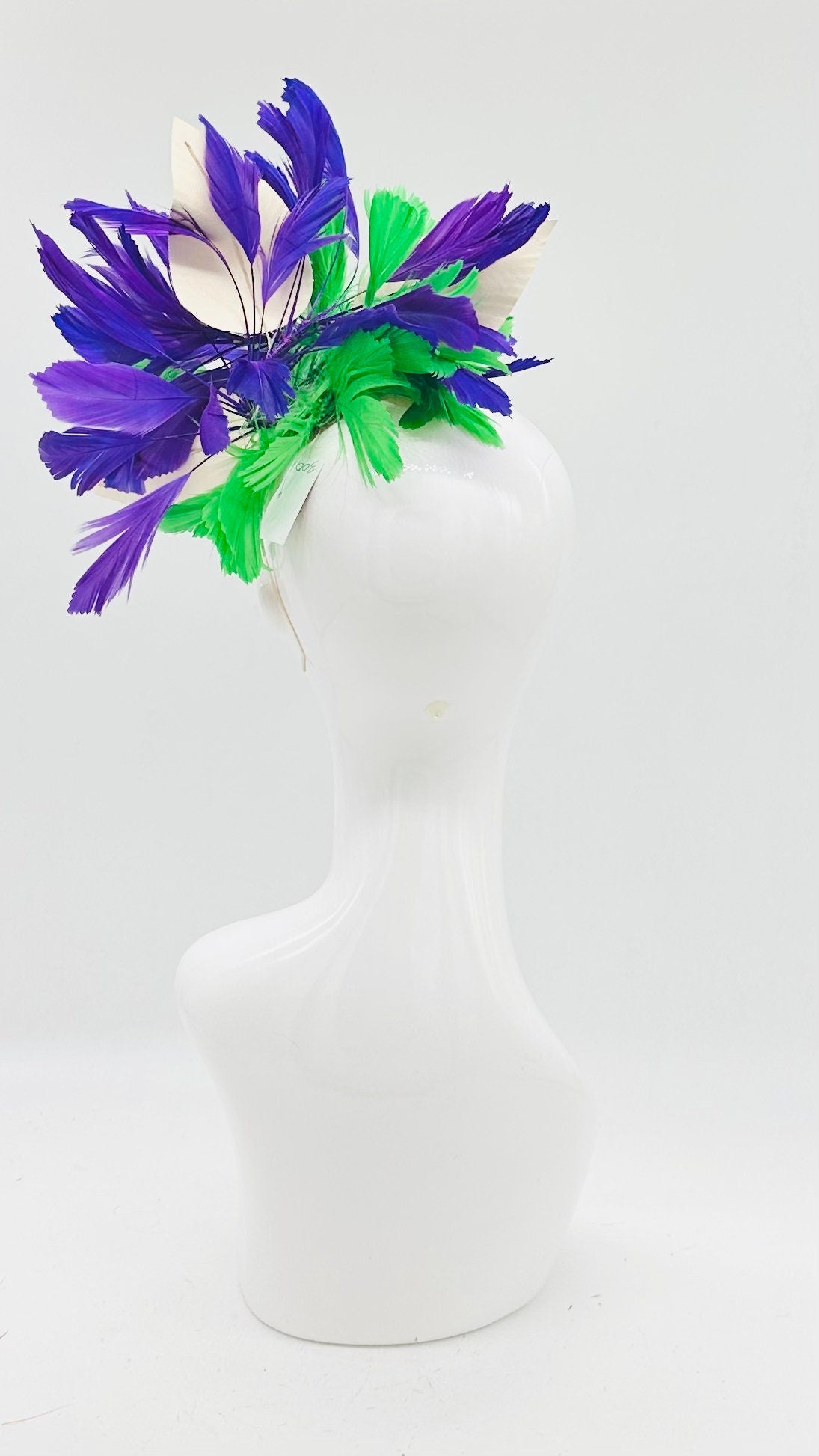 Green, purple, gold Kentucky Derby Fascinator, derby hat Kentucky Derby Hat Alternative, Floral Fascinator, (SILVER LINE)