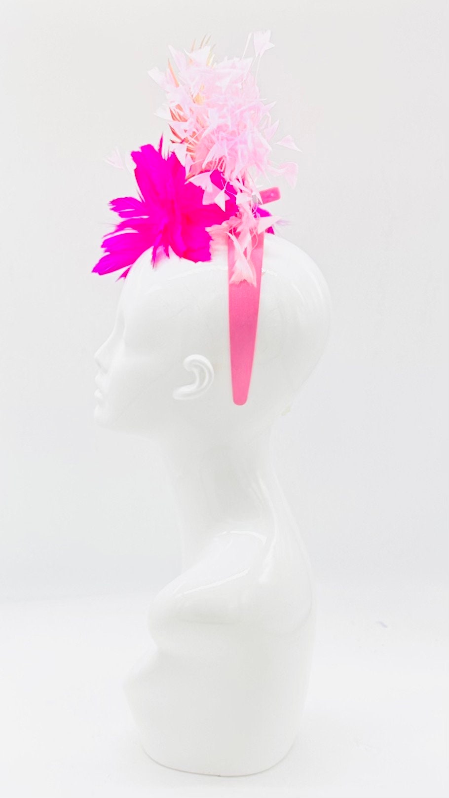Light pink and Hot pink and gold Kentucky Derby Fascinator, derby hat Kentucky Derby Hat Alternative (GOLD LINE)