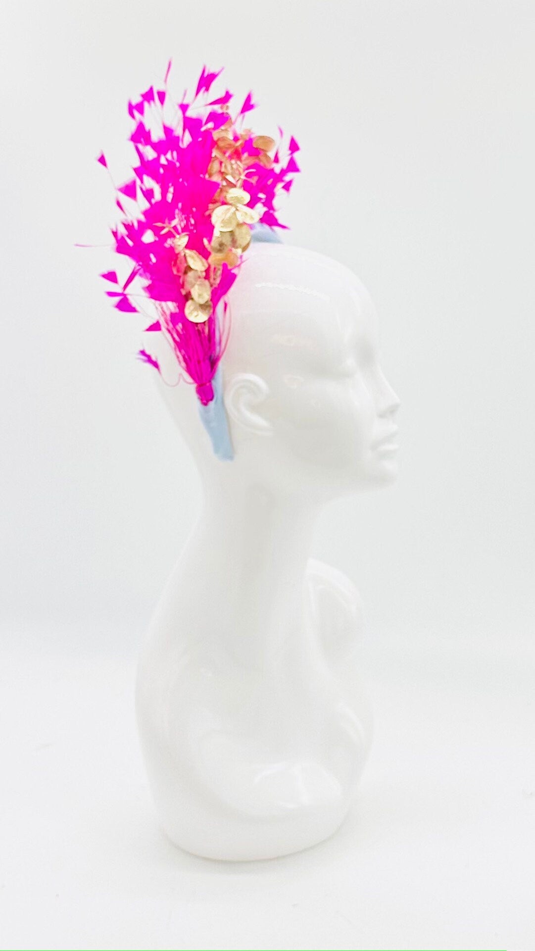 Blue and Fuchsia Kentucky Derby Fascinator, derby hat Kentucky Derby Hat Alternative, Floral Fascinator (SILVER LINE)