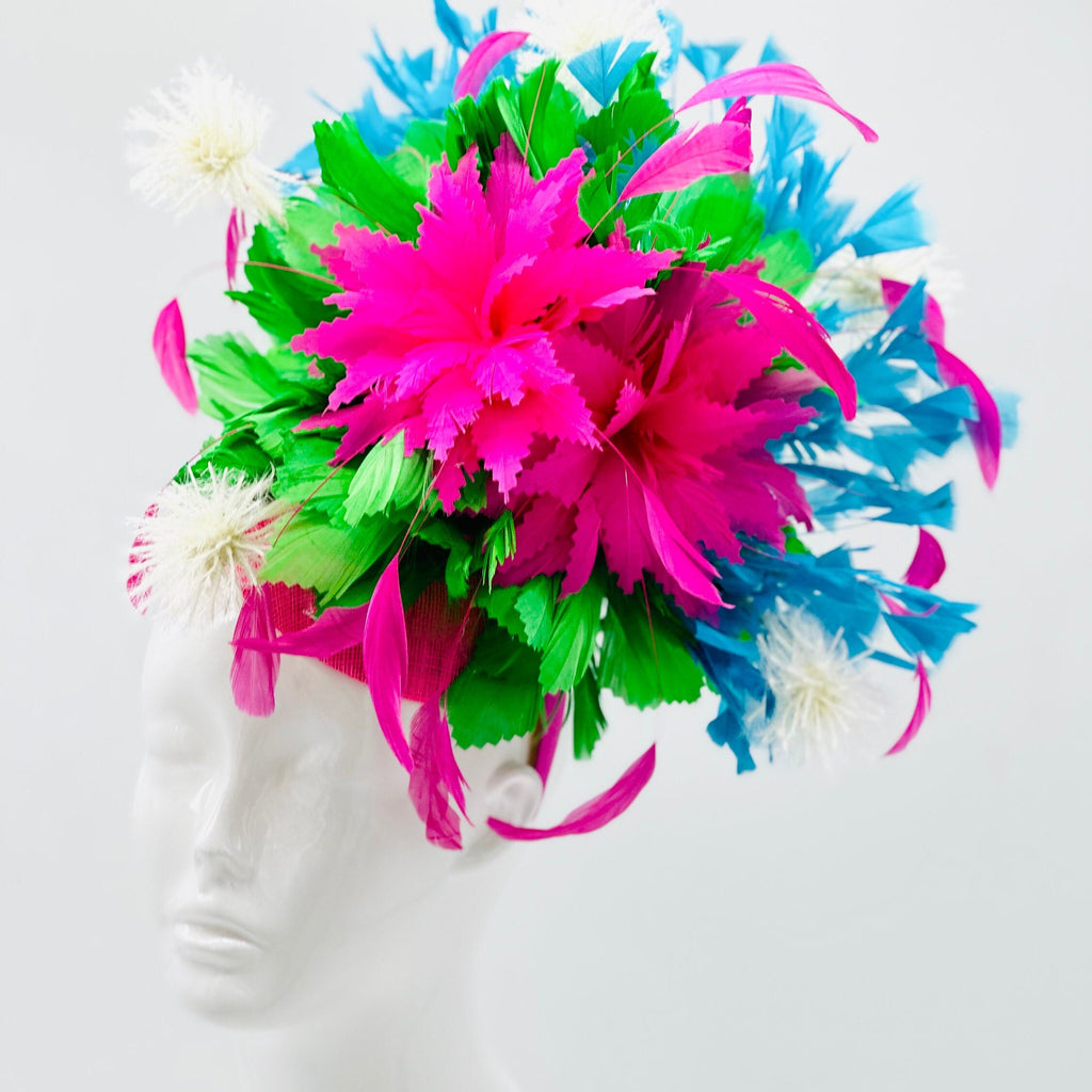 Kentucky Derby Fascinator, Oaks, Thurby, headpiece, derby hat Kentucky Derby Hat Alternative, Floral Fascinator (PLATINUM LINE)