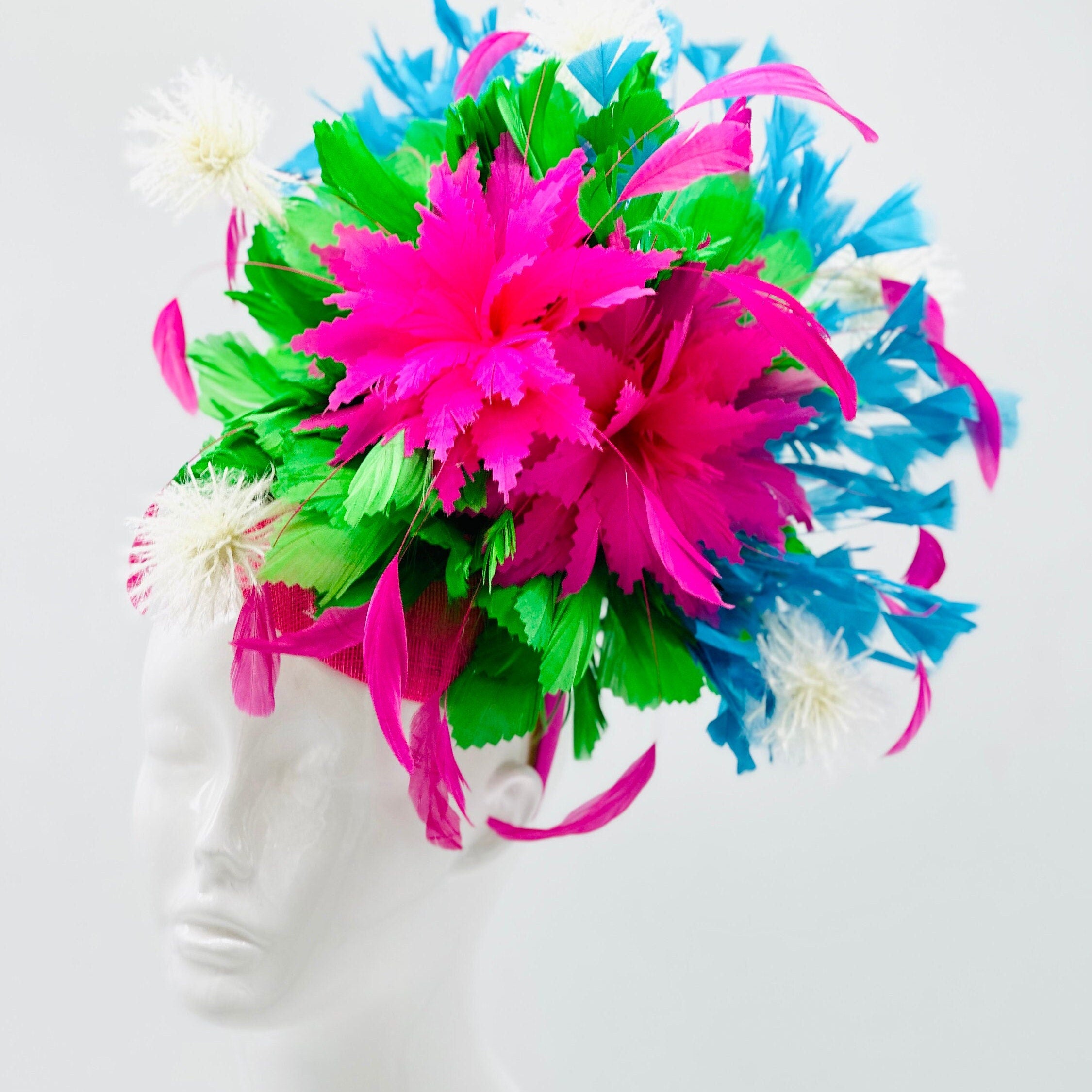 Kentucky Derby Fascinator, Oaks, Thurby, headpiece, derby hat Kentucky Derby Hat Alternative, Floral Fascinator (PLATINUM LINE)