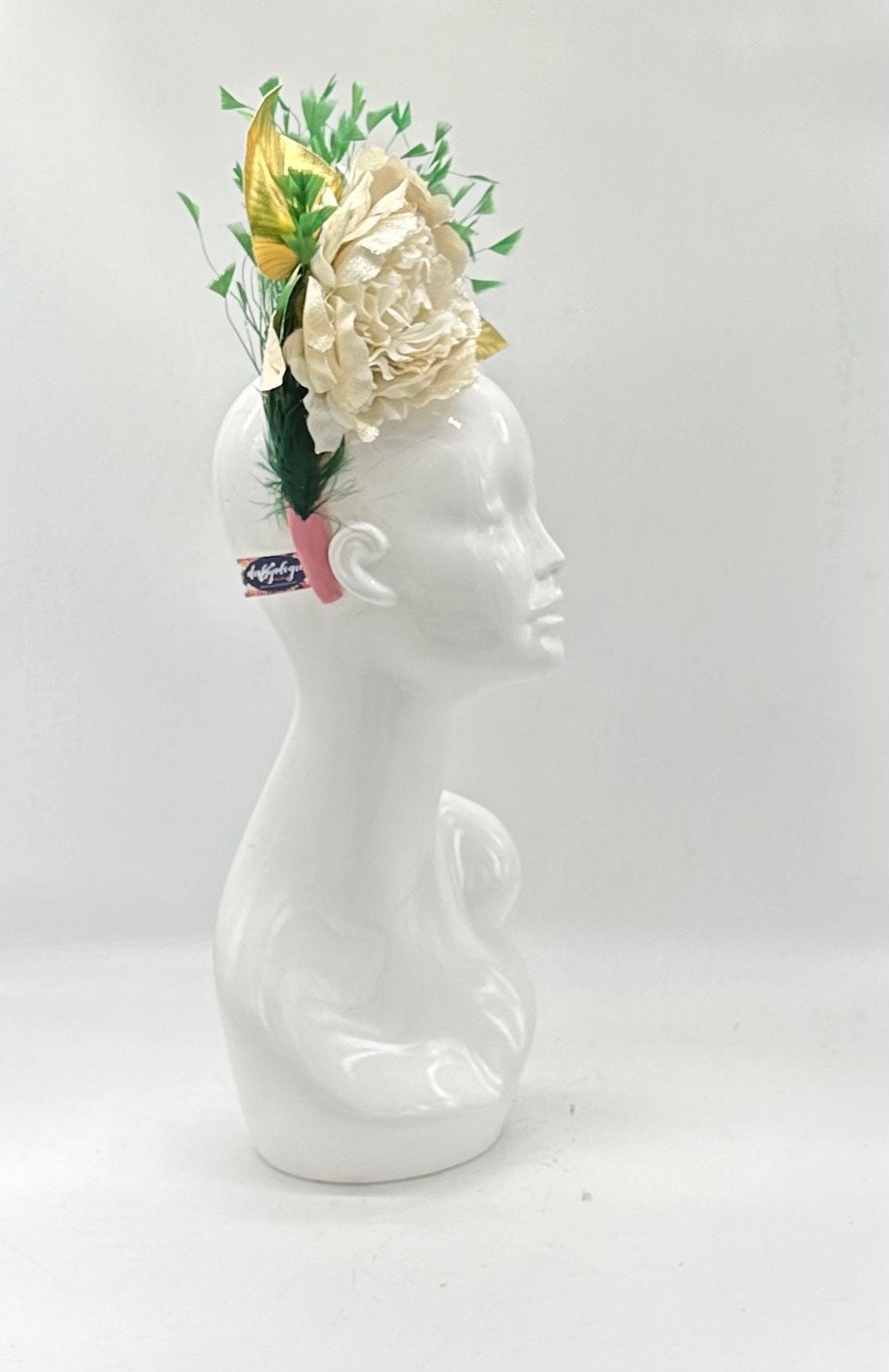 Kentucky derby hat alternative, fascinator (GOLD LINE)
