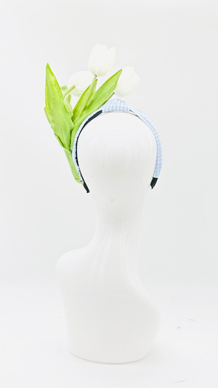 Blue and white Derby Fascinator, Kentucky Derby Hat Alternative, Kentucky derby hat (SILVER LINE)