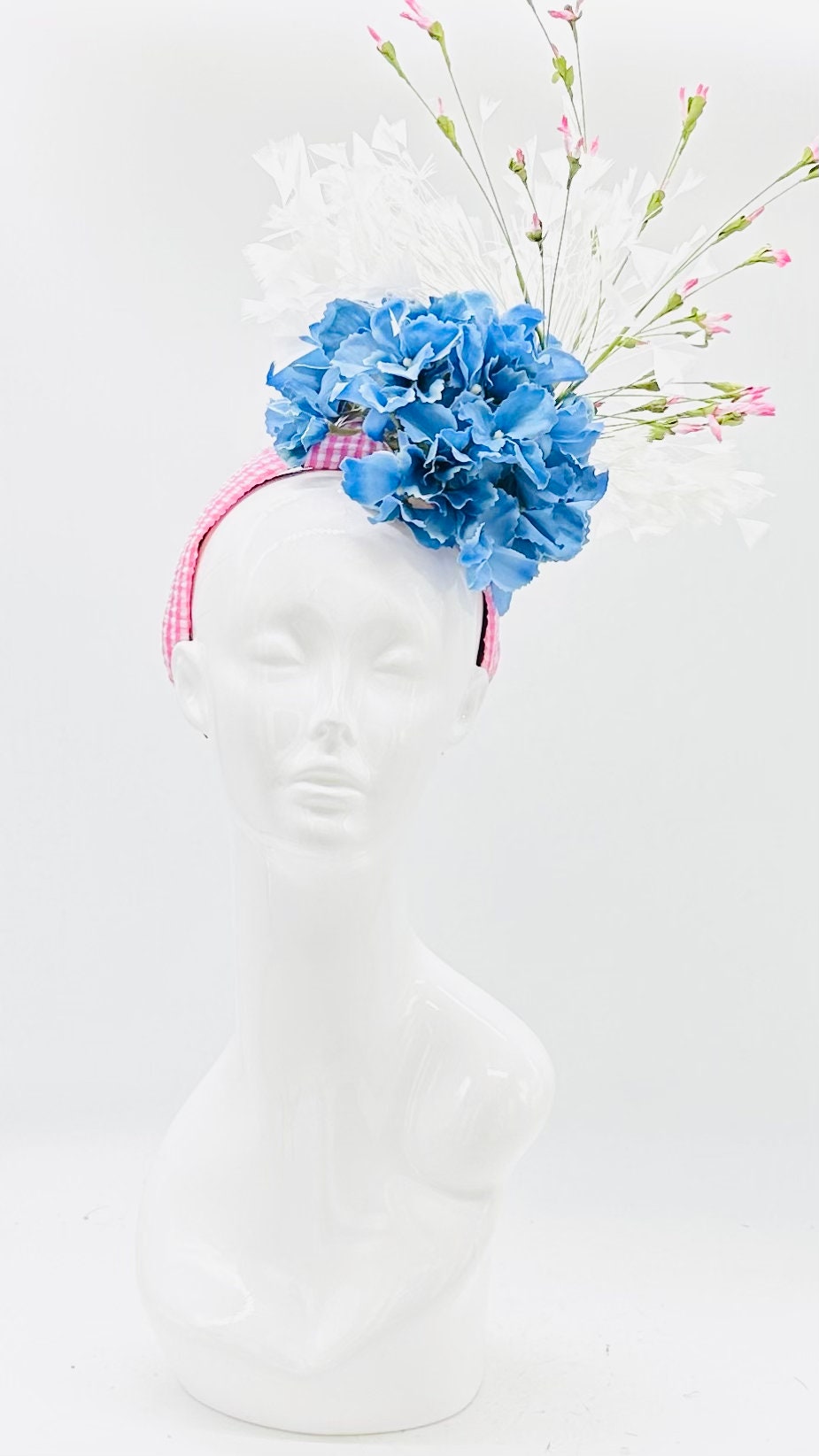Pink and Blue Derby Fascinator, Kentucky Derby Hat Alternative, Kentucky derby hat (GOLD LINE)