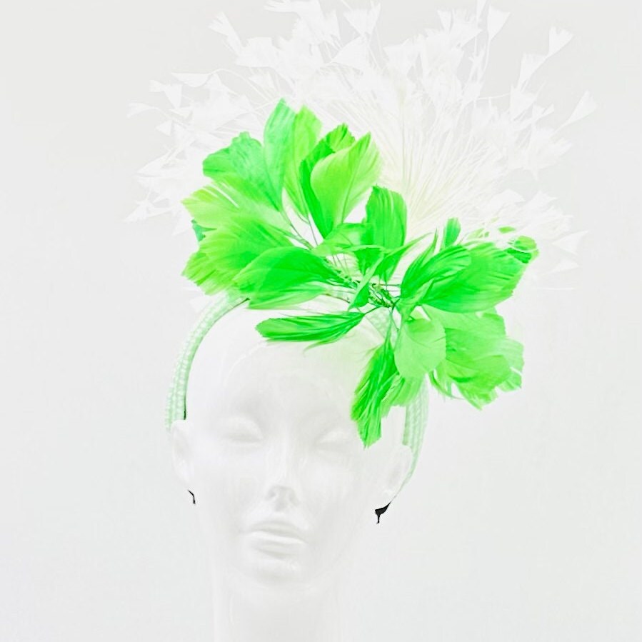 Lime green Derby Fascinator, Kentucky Derby Hat Alternative, Kentucky derby hat (SILVER LINE)