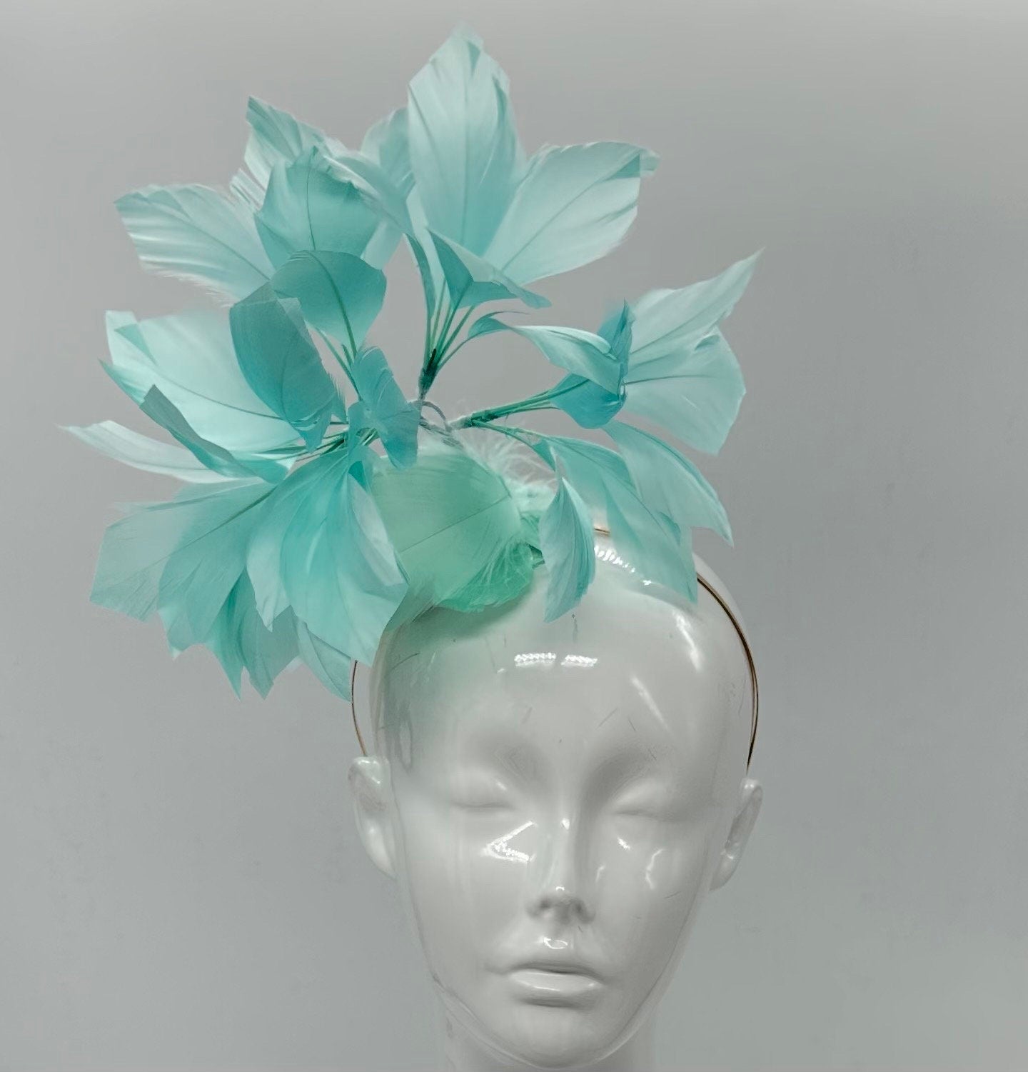 Turquoise blue feather Derby Fascinator, Kentucky Derby Hat Alternative, Kentucky derby hat (SILVER LINE, multiple color options available)