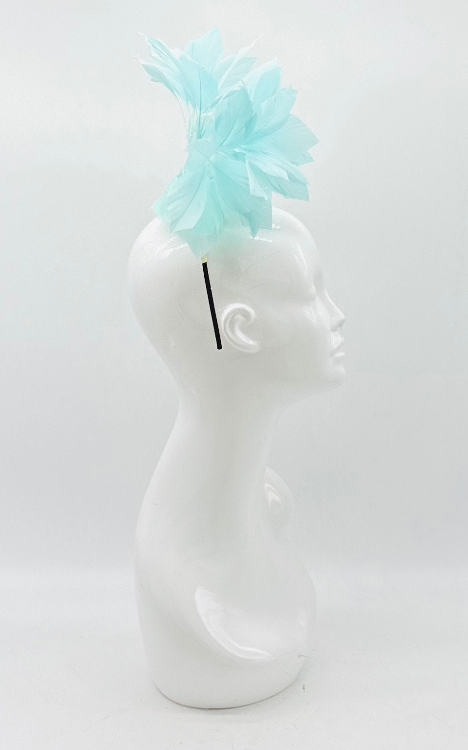Turquoise blue feather Derby Fascinator, Kentucky Derby Hat Alternative, Kentucky derby hat (SILVER LINE, multiple color options available)