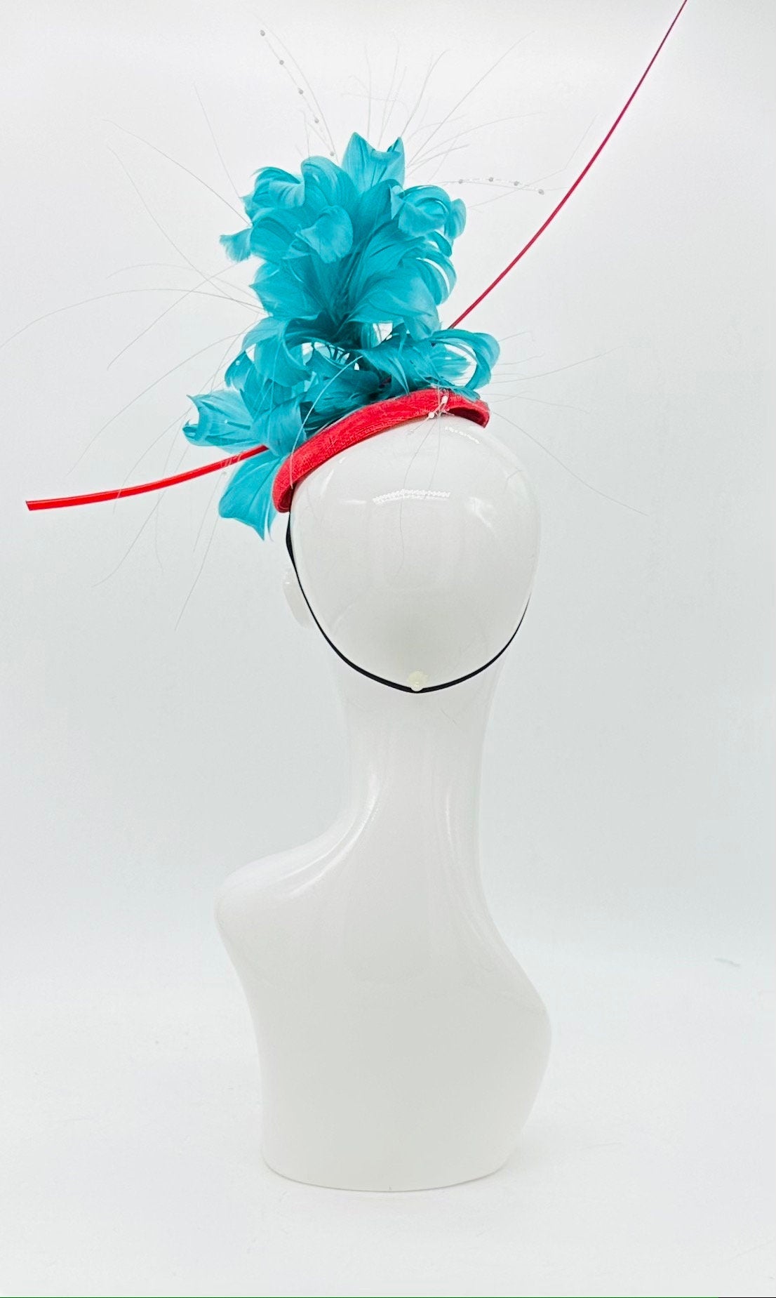 Blue and Red Kentucky Derby Fascinator (GOLD LINE)