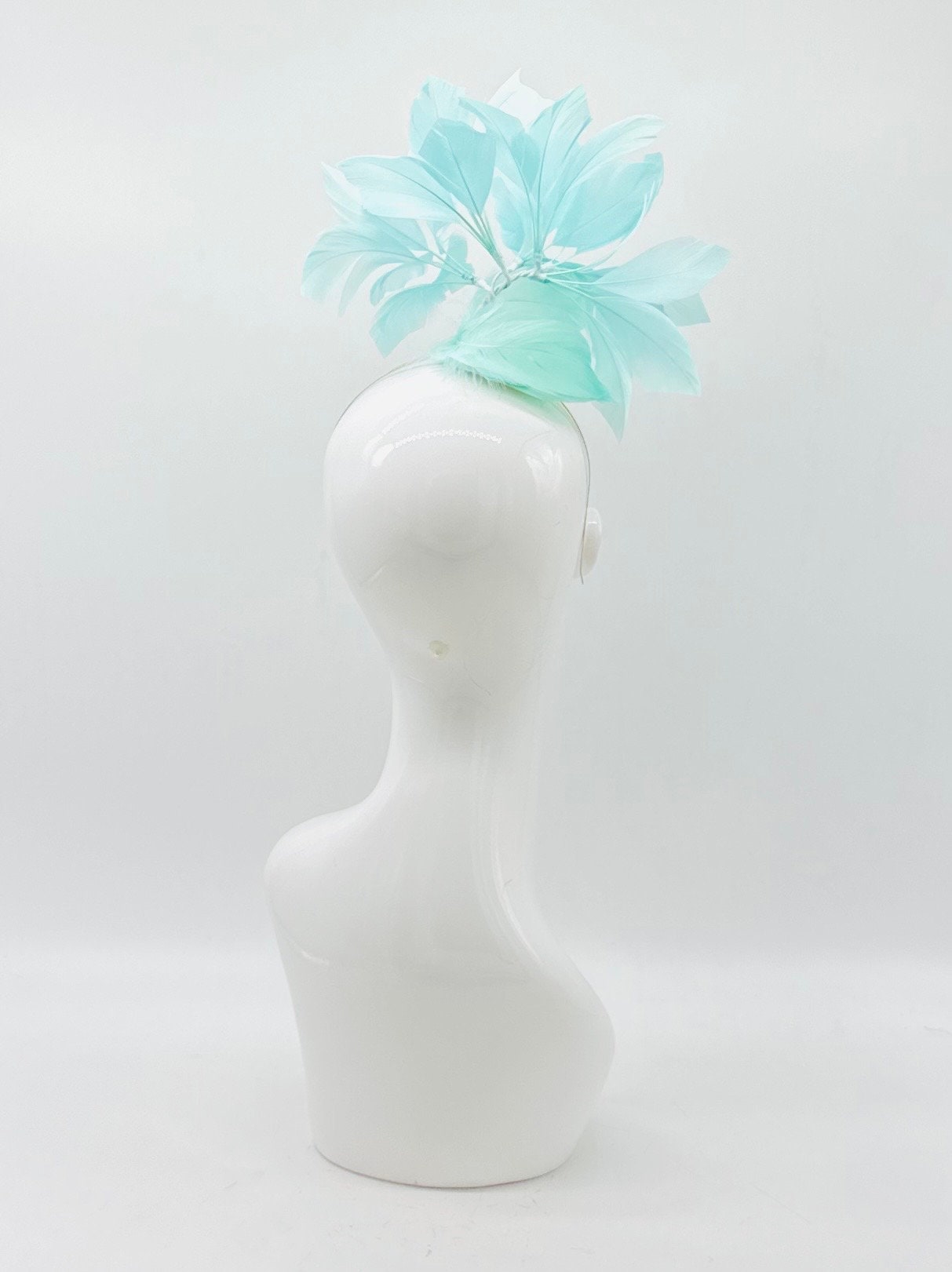 Turquoise blue feather Derby Fascinator, Kentucky Derby Hat Alternative, Kentucky derby hat (SILVER LINE, multiple color options available)