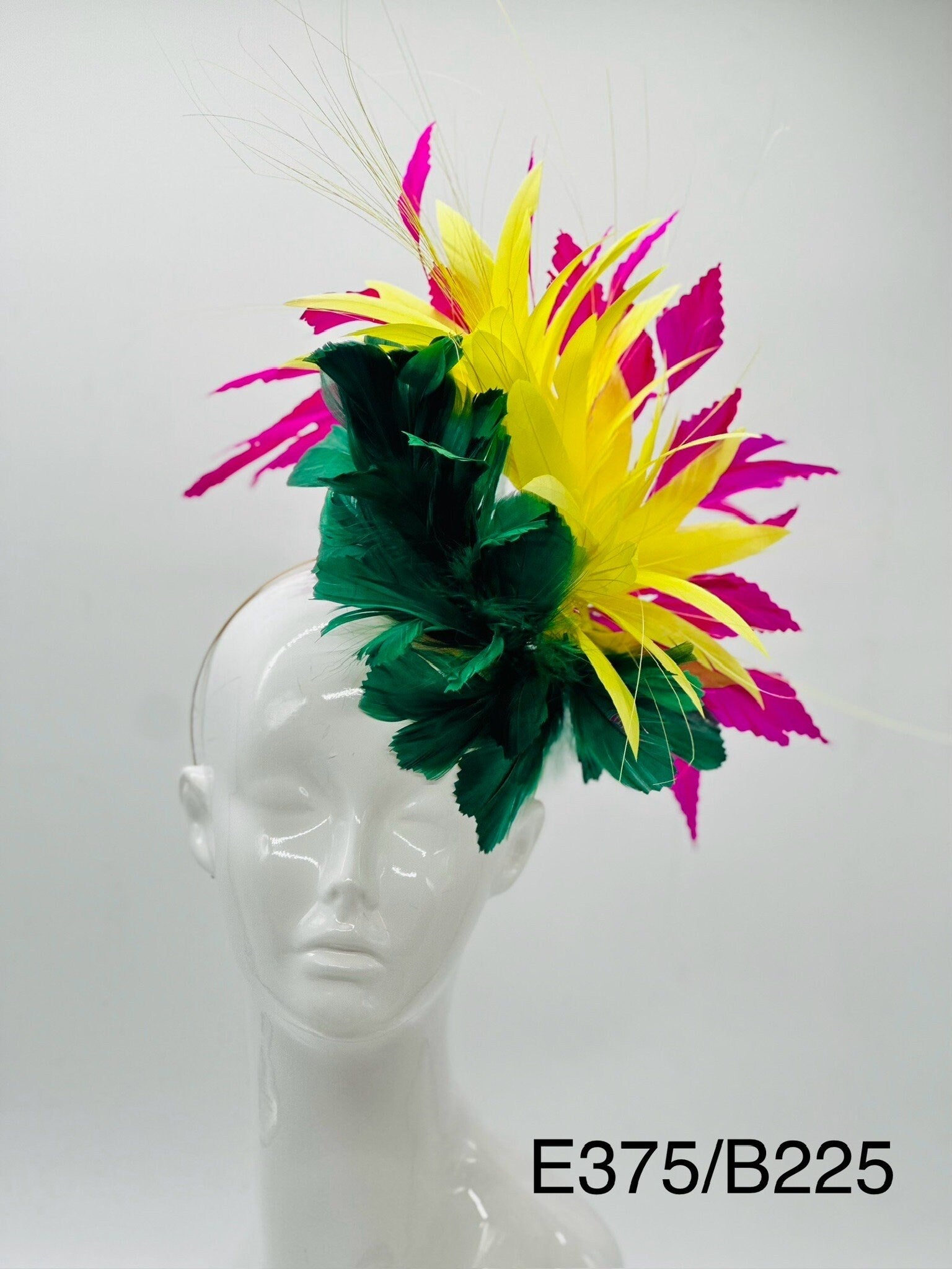 Green, Yellow and Pink Derby Fascinator, Kentucky Derby Hat Alternative, Kentucky derby hat (GOLD LINE)