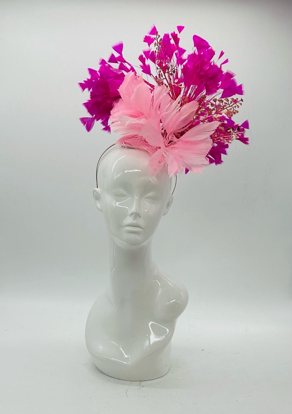 Light Pink, Gold, FuchsiaDerby Fascinator, Kentucky Derby Hat Alternative, Kentucky derby hat (GOLD LINE)