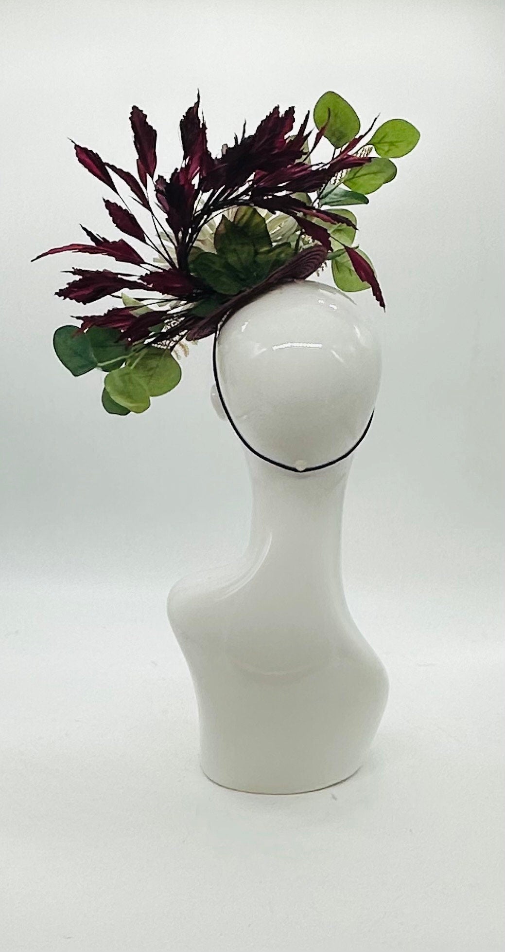 Cream and Plum  Derby Fascinator, Kentucky Derby Hat Alternative, Kentucky derby hat (GOLD LINE)