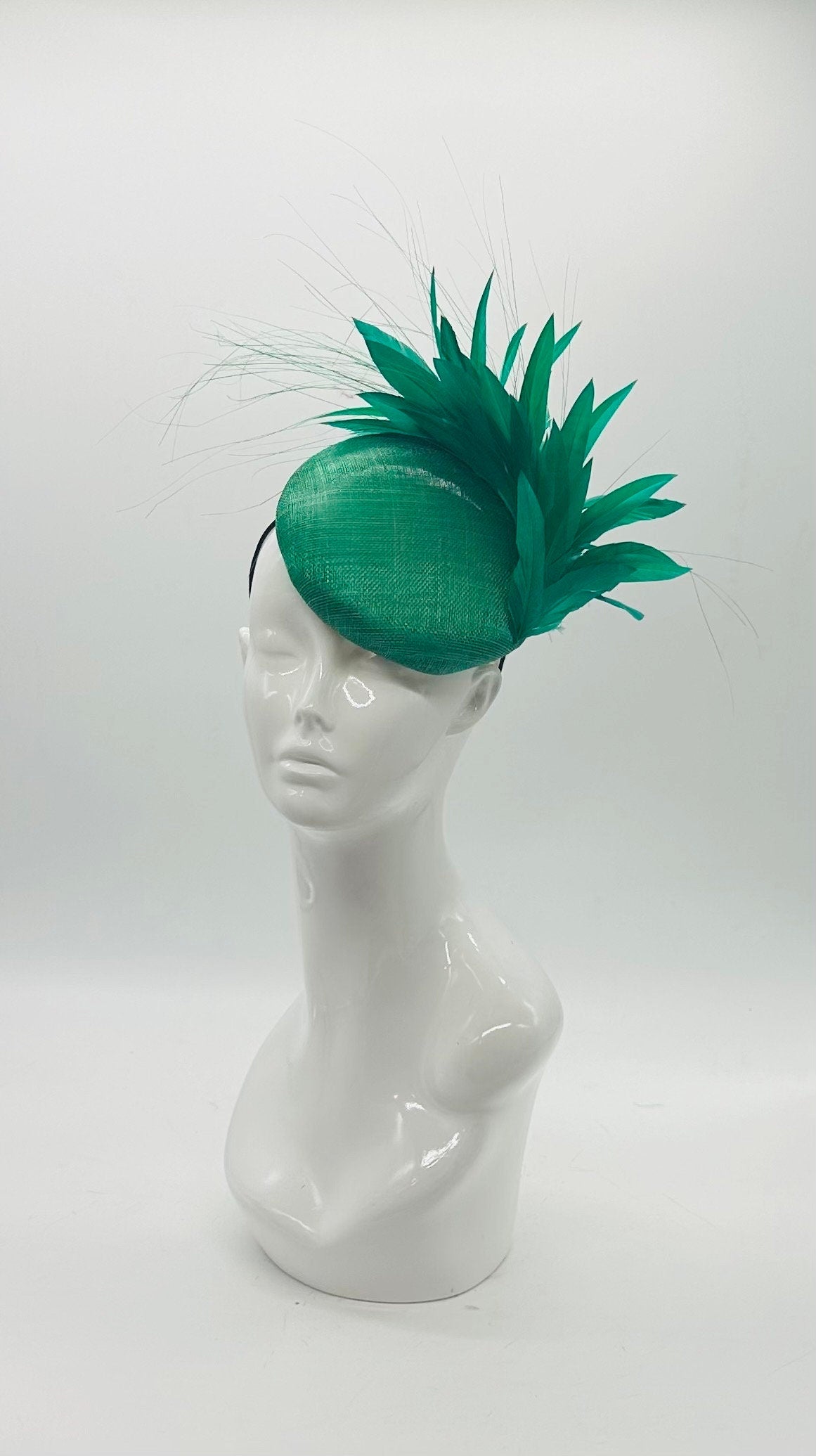Emerald Green Derby Fascinator, Kentucky Derby Hat Alternative, Kentucky derby hat, (SILVER LINE, multiple color options available)