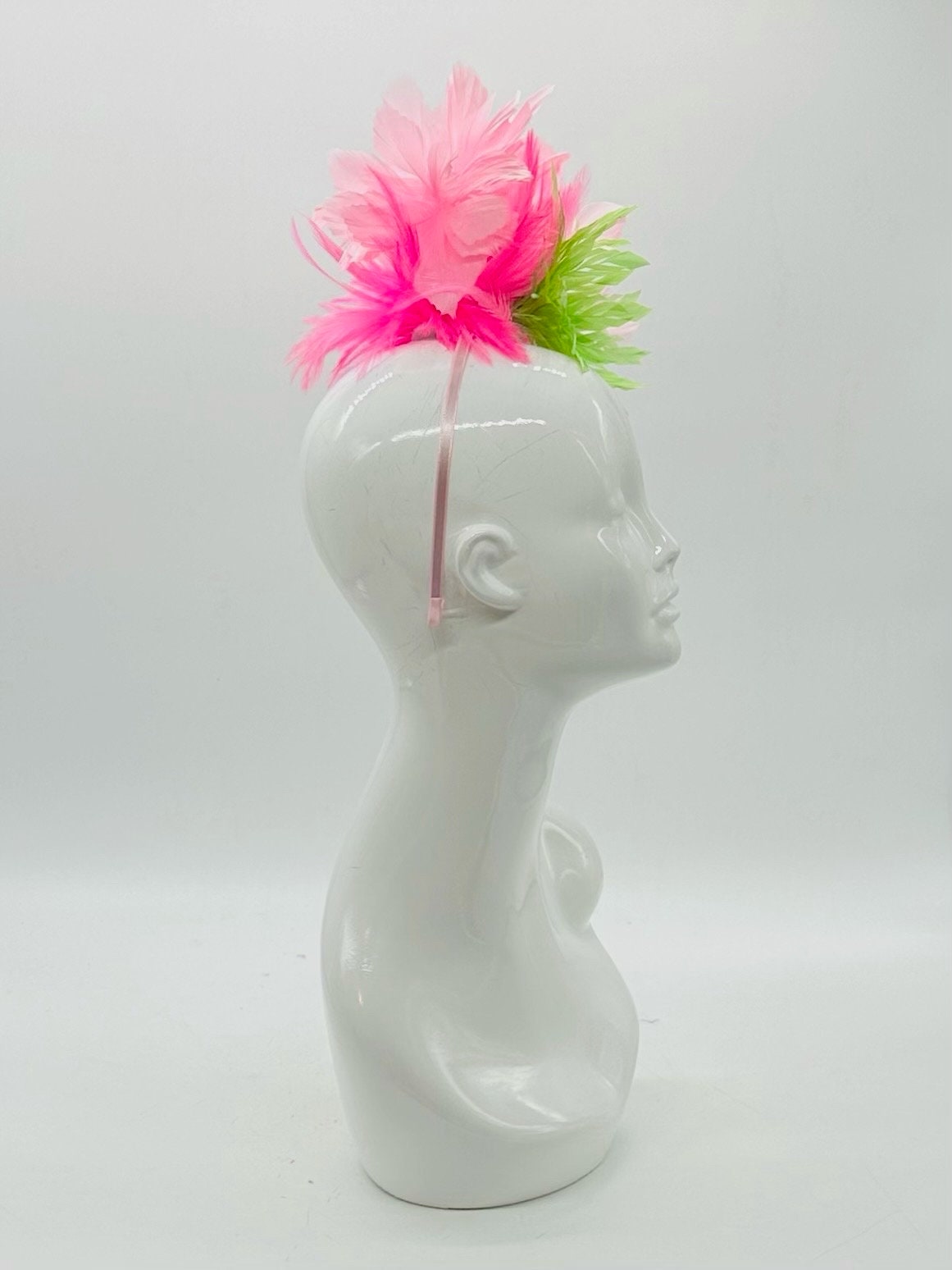 Lime Green, Hot Pink and Light Pink Derby Fascinator, Kentucky Derby Hat Alternative, Kentucky derby hat (GOLD LINE)