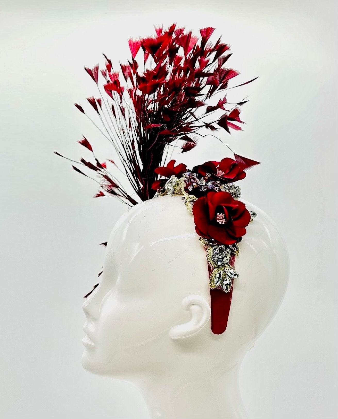 Black and Red Derby Fascinator, Kentucky Derby Hat Alternative, Kentucky derby hat (SILVER LINE, multiple color options available)
