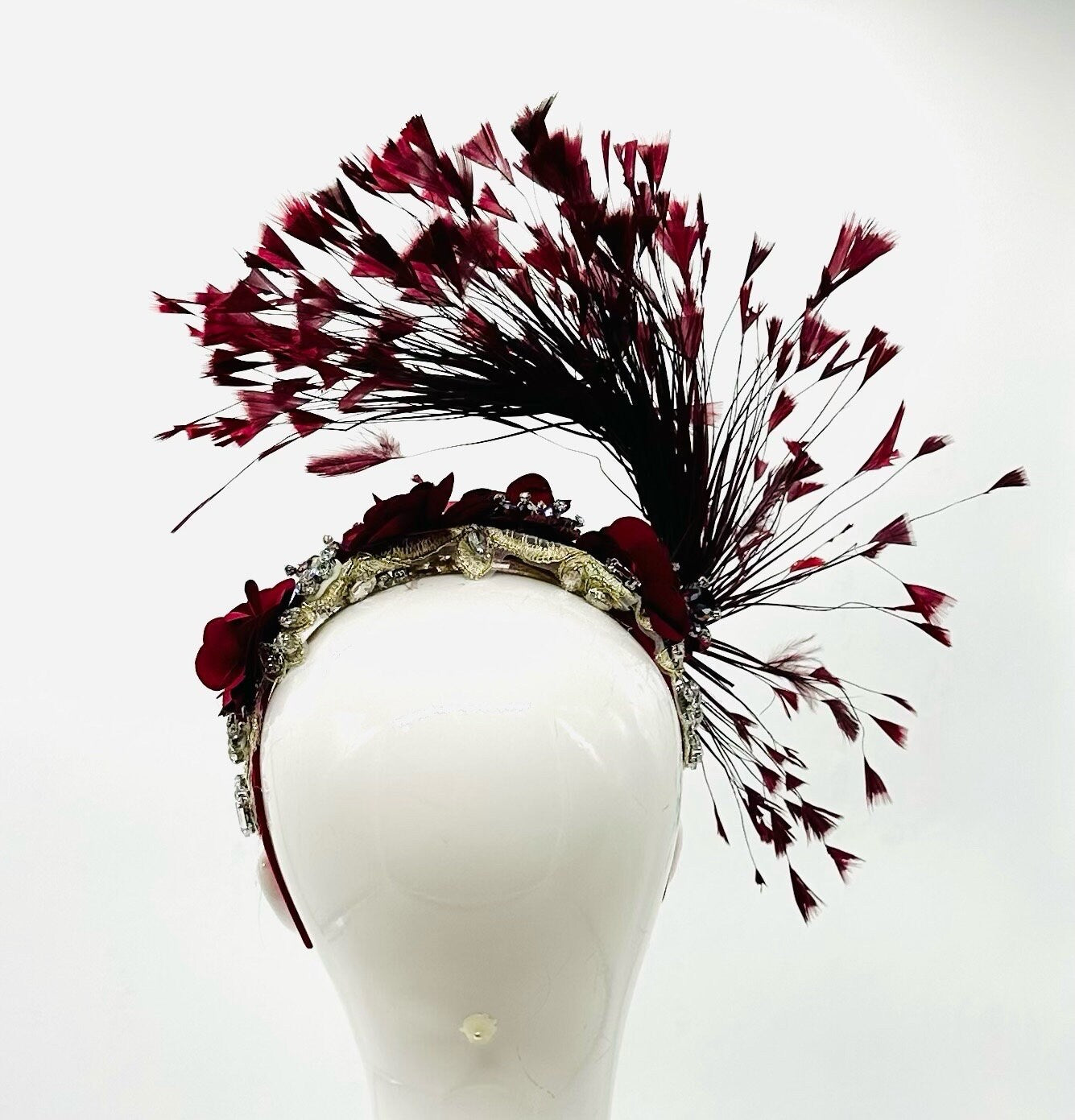 Black and Red Derby Fascinator, Kentucky Derby Hat Alternative, Kentucky derby hat (SILVER LINE, multiple color options available)