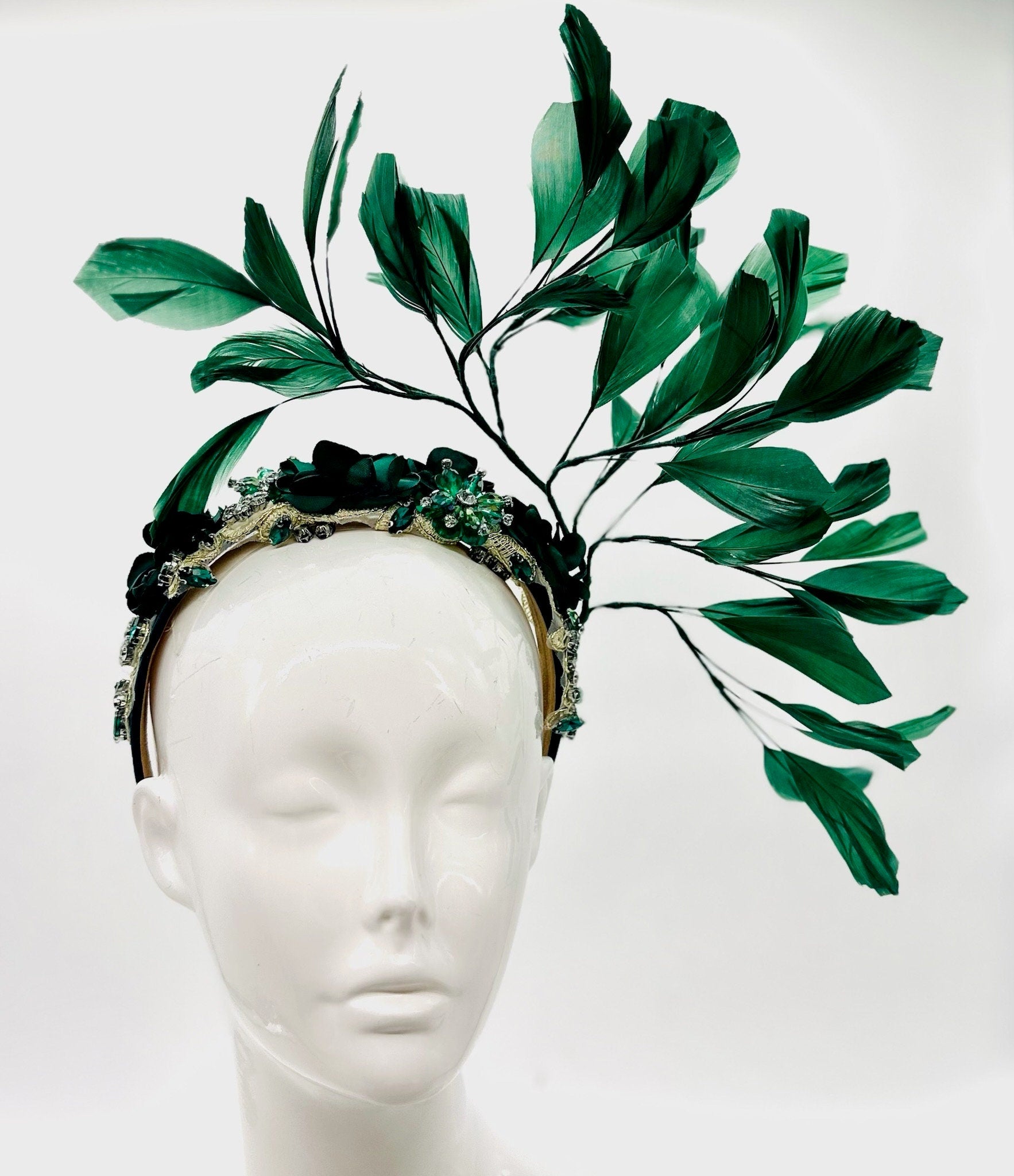 Green Derby Fascinator, Kentucky Derby Hat Alternative, Kentucky derby hat, (SILVER LINE multiple color options available)