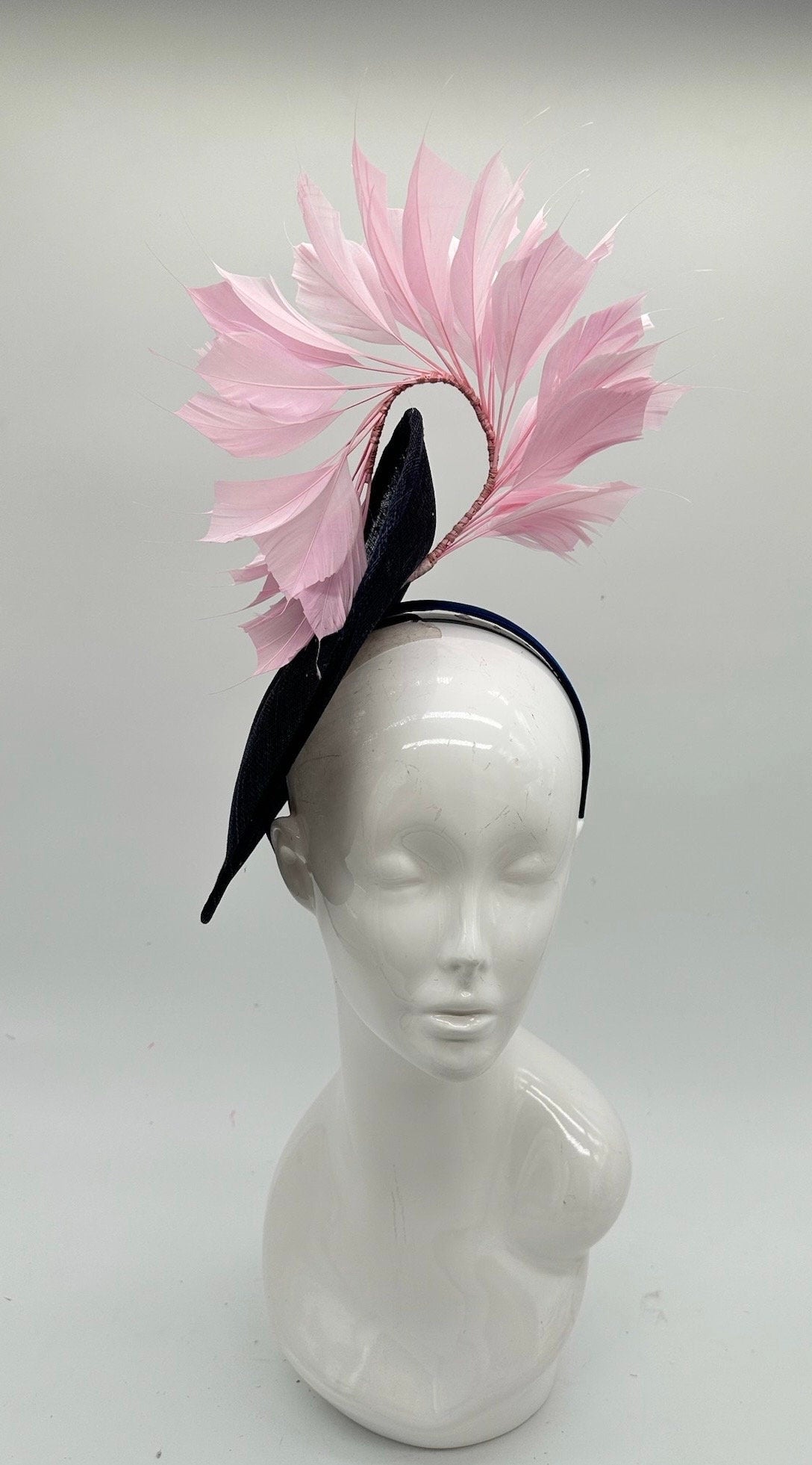 Pink and Blue Derby Fascinator, Kentucky Derby Hat Alternative, Kentucky derby hat (GOLD LINE)