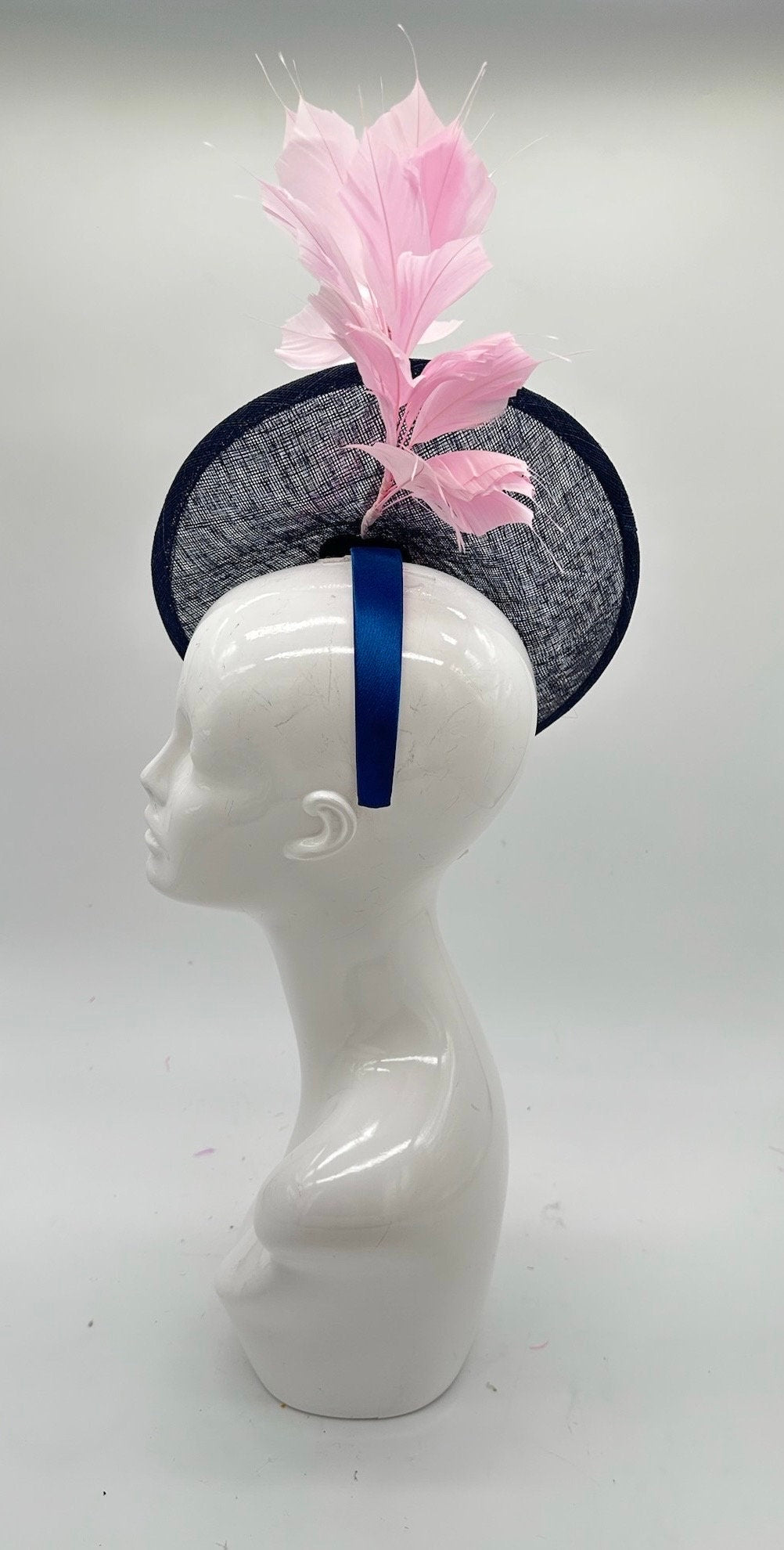 Pink and Blue Derby Fascinator, Kentucky Derby Hat Alternative, Kentucky derby hat (GOLD LINE)